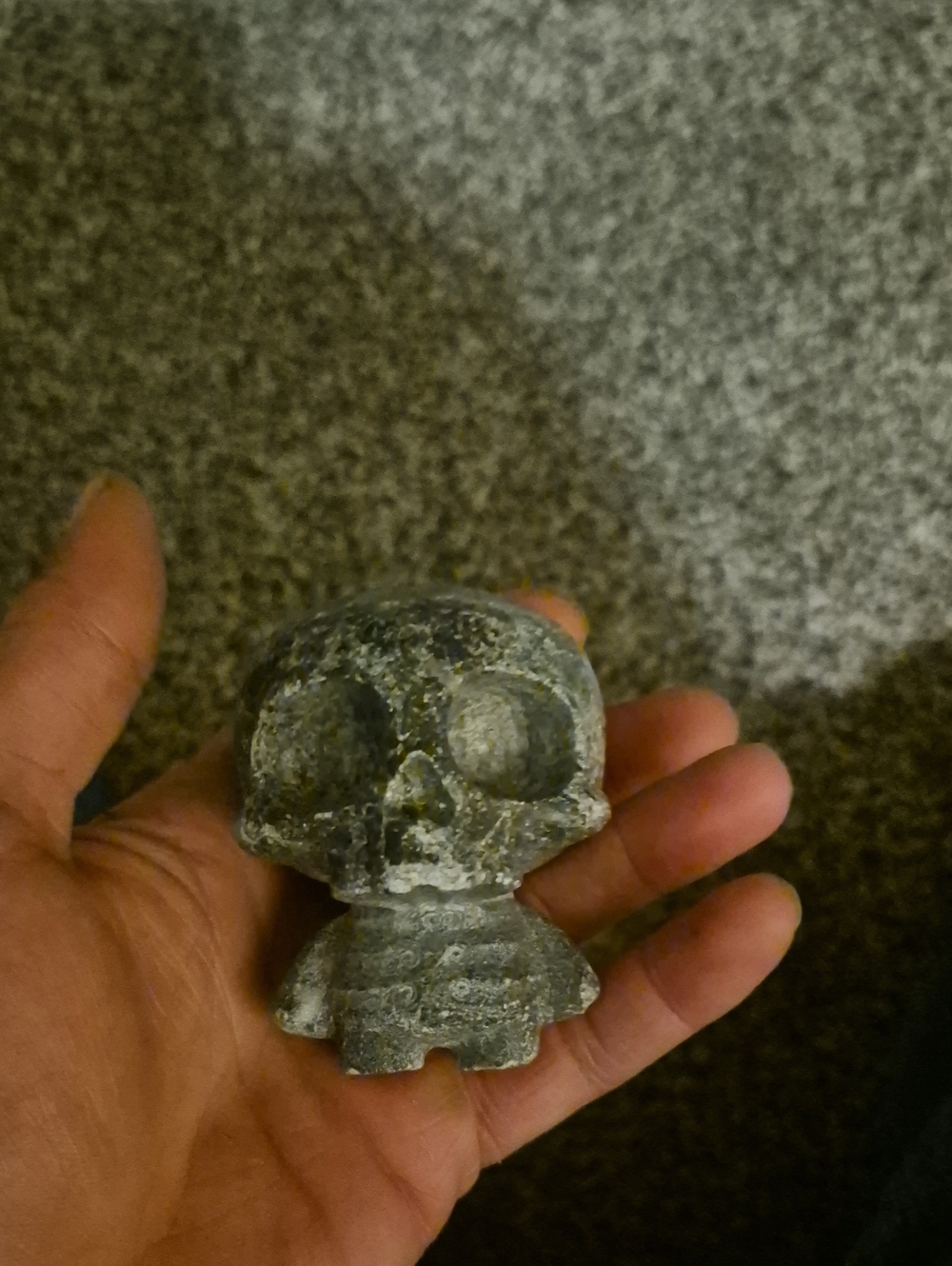Skull Person Crystal Carving